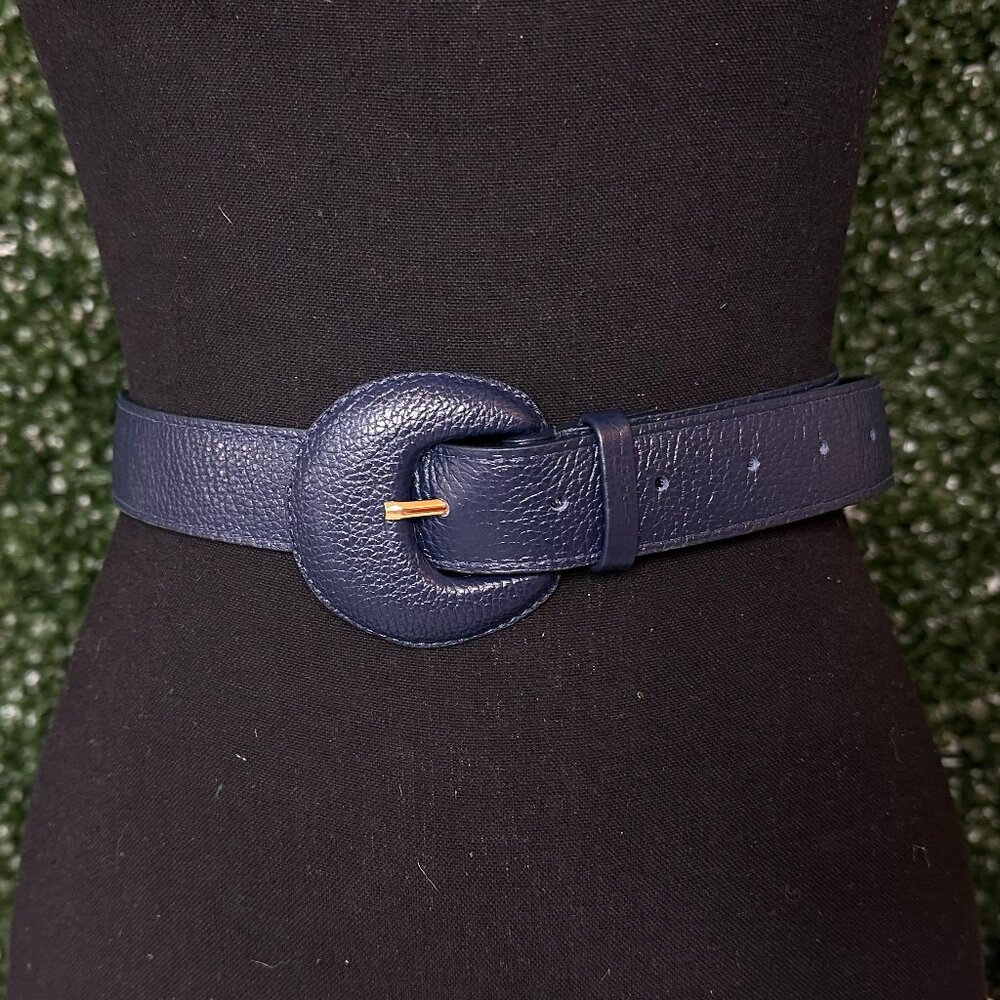 NEW Navy Brazilian Genuine Leather Belt